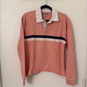 Urban Outfitters Rugby Shirt Peach and Navy Polo